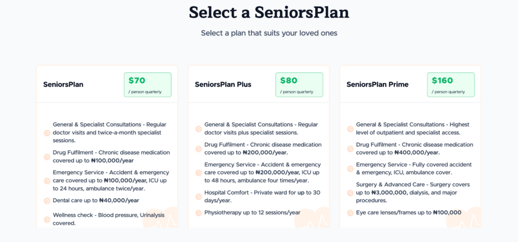 SendCare Seniors Plan for elderly Nigerian parents 